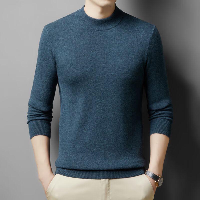 Men's FENGXUN 100% Pure Wool Thick Mock Neck Sweater