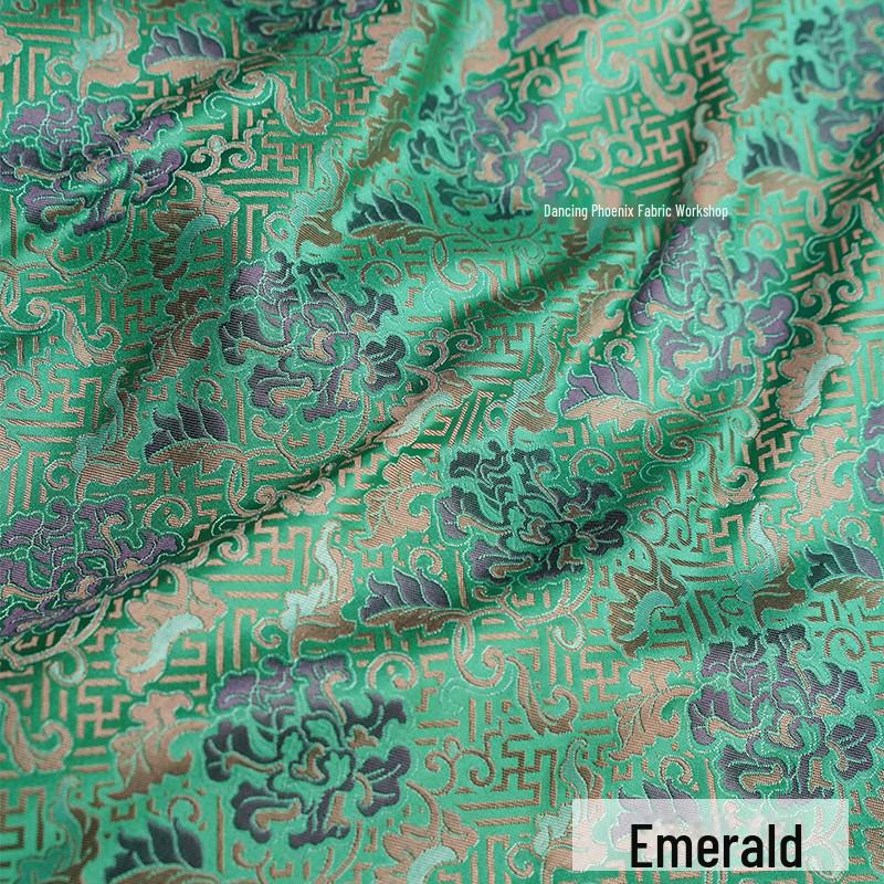 Tkanina płaszczowa z brokatu jedwabnego w stylu Yang Mi Peony Jacquard