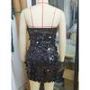 Gold Sequin Strapless Mini Dress Large Paillette Backless Bodycon Short Gown Sexy Metallic Tube Top Sleeveless Nightclub Party Cocktail Evening Dress