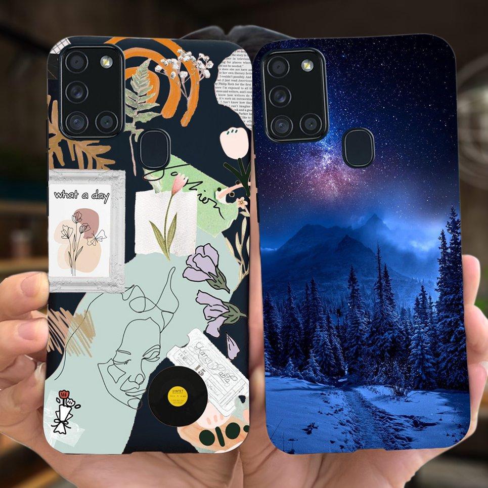 For Samsung A21S Case for Samsung Galaxy A21S A 21S A21 S Case Silicone TPU Soft Matte Phone Case Back Cover Fundas Housing Capa