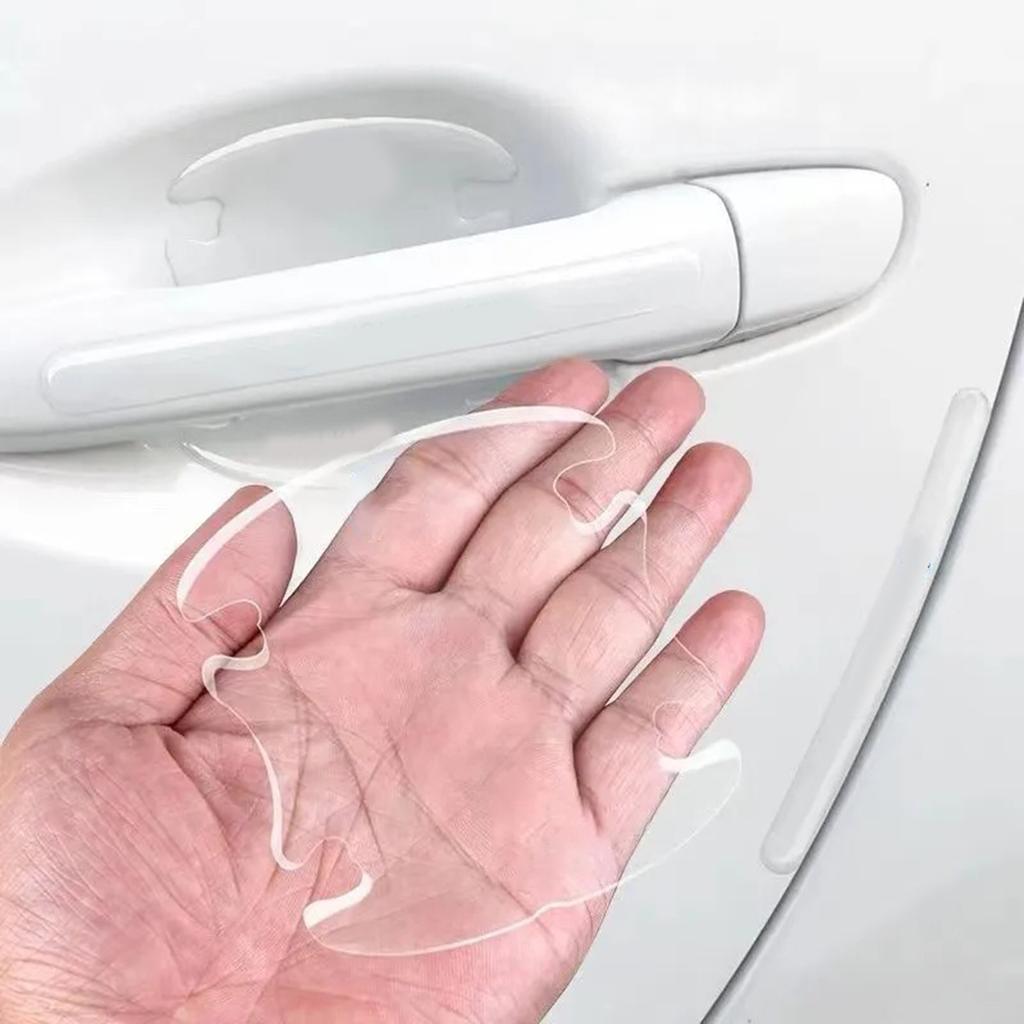 8pcs   Clear Car Door Handle Cup and Handle Protector Film Scratch Guard Sticker for Most Vehicles