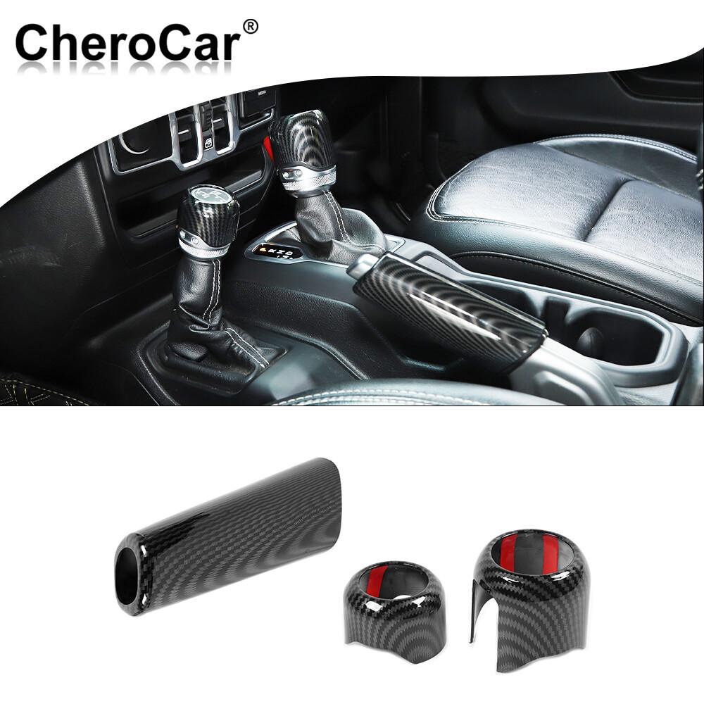 Handbrake Brake Gear Shift Knob Trim for Jeep Wrangler JL 2018+ Gladiator JT 20+