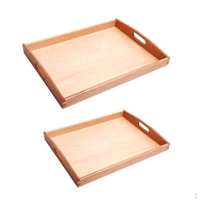 2 Stück Holz Montessori Material Baby Lernspielzeug Tablett Halter