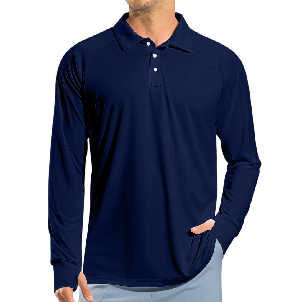 Men's Raglan Long Sleeve Golf Shirt UPF 50+ Lightweight Shirt