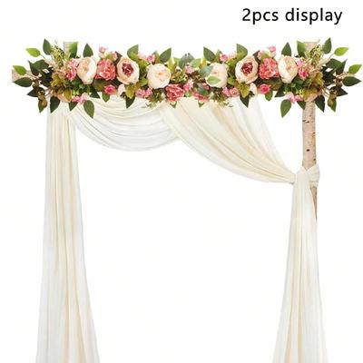 65cm Artificial Flower Swag Silk Rose Hydrangea Swag Arch Garland Front Door Floral Swags Lintel Floral Decoration Wedding Ceremony Table Centerpiece