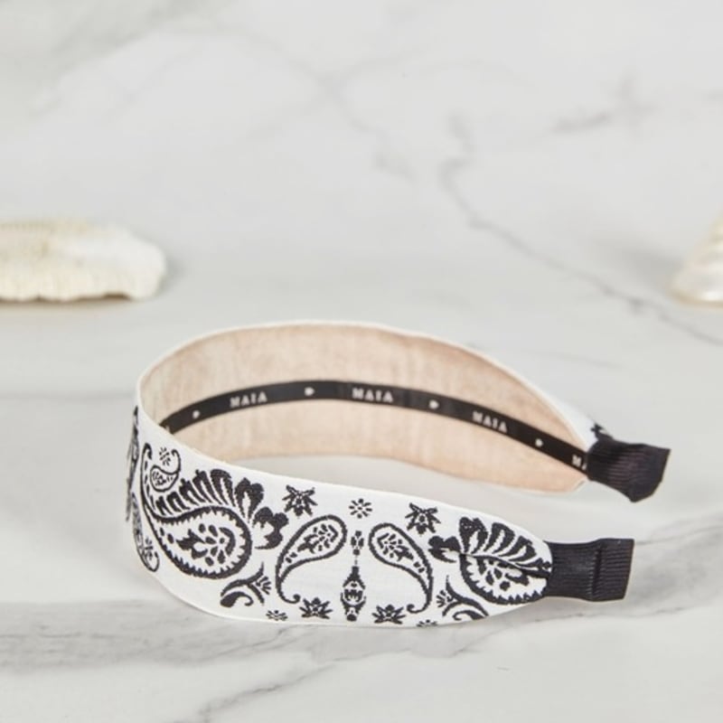 MAIA Paisley Hairband - Plain Black