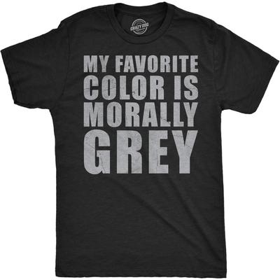 Mens Funny T Shirts My Favorite Color Is Morally Grey Sarcastic Graphic Novelty Tee for Men
