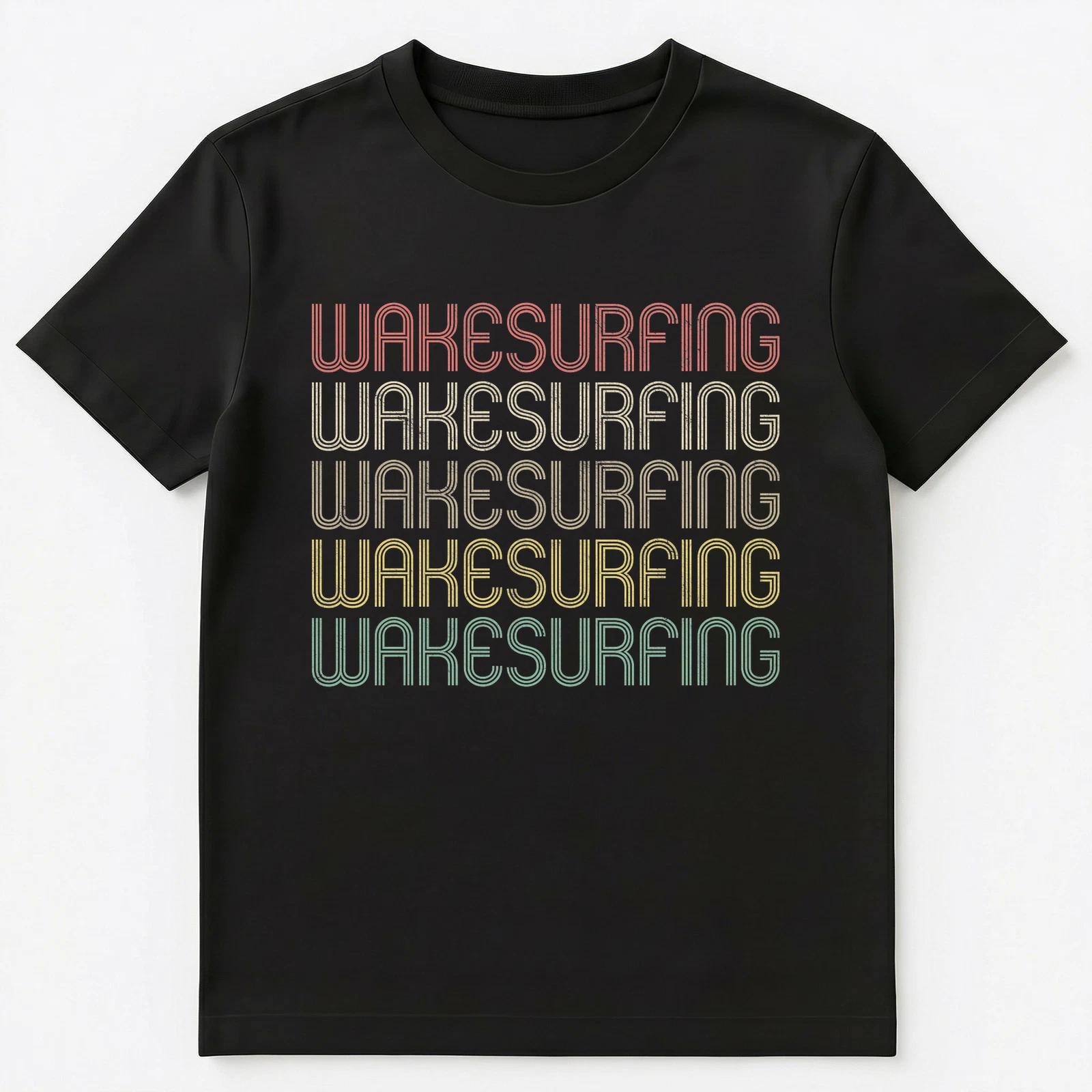 Retro Style Wakesurfing Unisex T-Shirt L