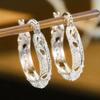 New 925 Silver Women Hoop Earrings Ethnic Style Party Daily Wearable Versatile Female Accessories High Quality Jewelry