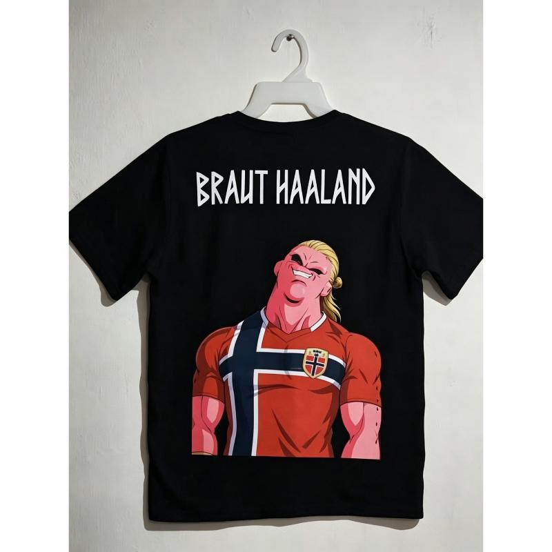 2026 Hot Sale Erling Haaland Norway Funny Majin Buu Graphic T Shirt Men Football Soccer Cartoon Tee Unisex Streetwear Short Sleeve Tops 4XL