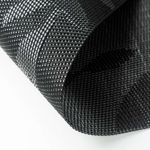 excovip Black Leaf Pattern Placemats, Nordic Style, Minimalist, Woven, Oil-Resistant, Non-Slip, Insulated, Washable, Rectangular, Imitation Linen PVC