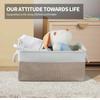 Cotton and Linen Splicing Thick EVA Clothing Storage Box Without Cover Long Hand-held Jeans Toy Wardrobe Desktop Storage Basket
