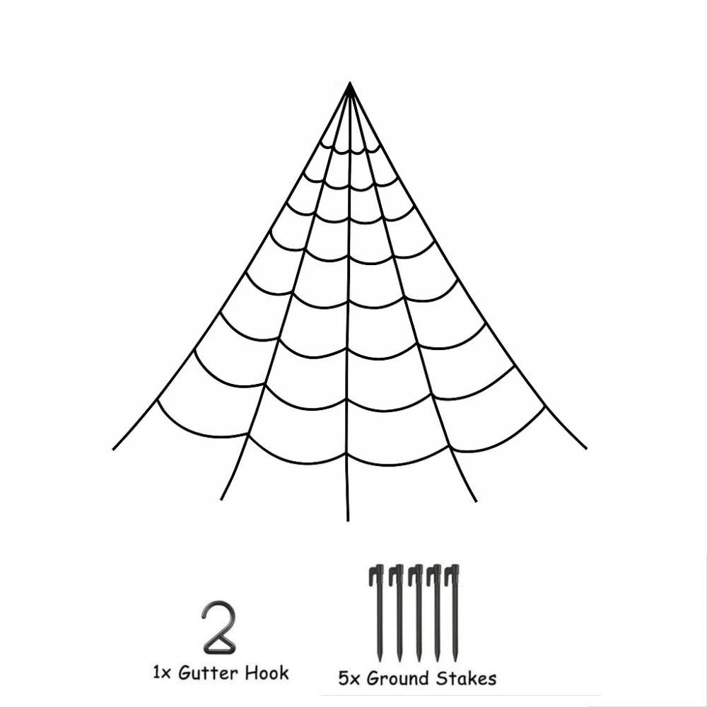 Soft Halloween Triangle Spider Extra Large Spider Web Decoration  For Halloween Party