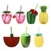 Cartoon Fruit Straw Cup Watermelon Lemon Drinkware Lovely Fruit Cup  Summer