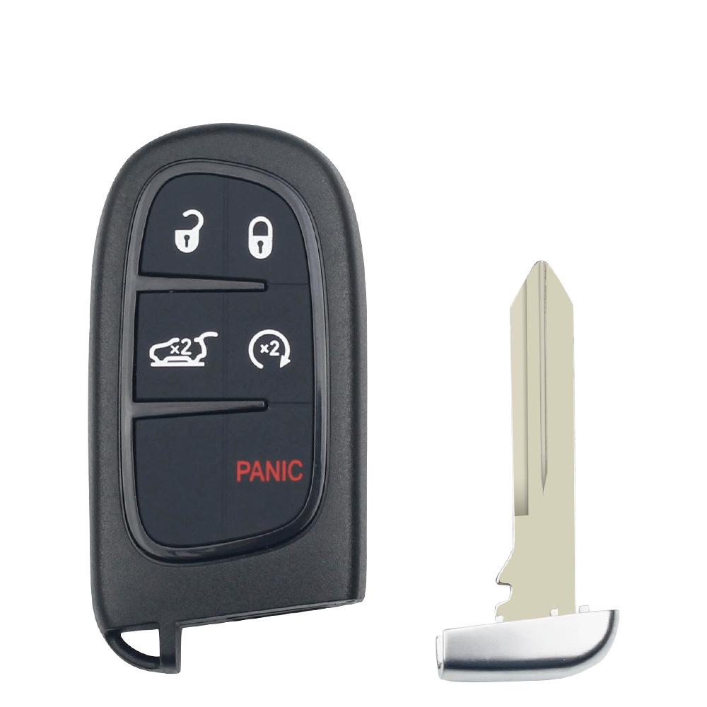 Compatible with Jeep Cherokee: 4+1 Button Smart Card with 4A Chip and 433MHz Remote Key