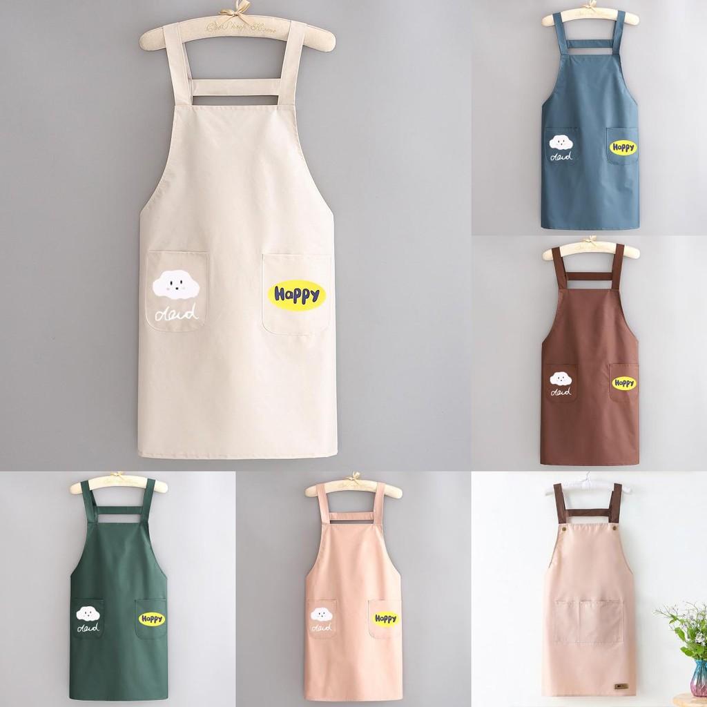 Waterproof Household Printed Oilresistant Kitchen Apron Work Easy Storages