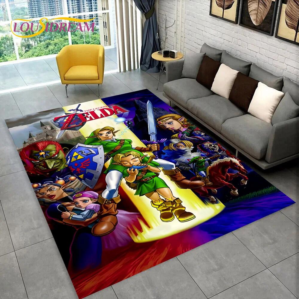 3D Z-Zelda2 HD Link Spiel Cartoon Teppich Teppich für Schlafzimmer Wohnzimmer Zuhause Sofa Dekoration, Kinder Spielen Große Dekor Bodenmatte