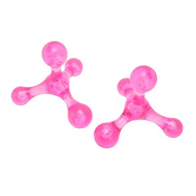 2pcs Arch Massager Tool Mini Handheld 4 Ball Relax Acupressure Arch Massager for Leg Arm Pink