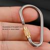 Outdoor Camping Titanium Alloy Carabiner Brass Locking Hook with Loop for Keys Backpacks, and Simple D-Rings