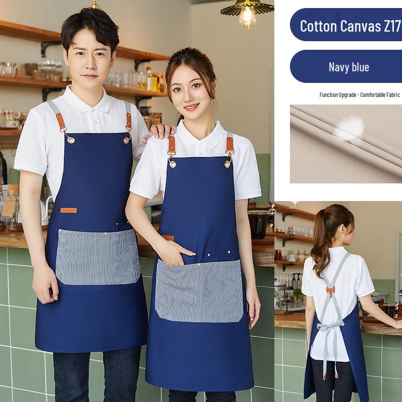 High-End Waterproof Canvas Apron with Custom Logo for Women - Perfect for Coffee Shops, Milk Tea, and Catering