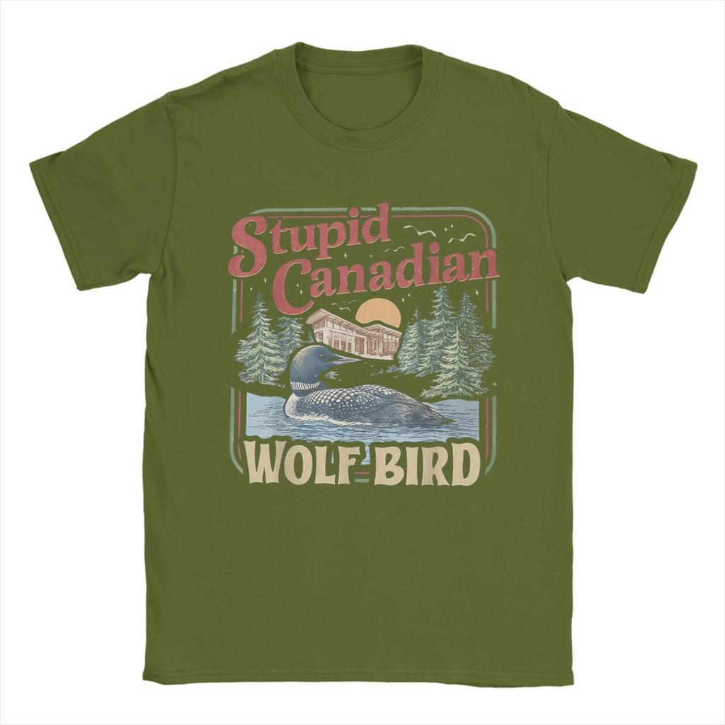 Funny Stupid Canadian Wolf Bird TShirt for Unisex Heated Rivalry Pure Cotton Tee Shirt O Neck Short Sleeve T Shirt Summer Clothing