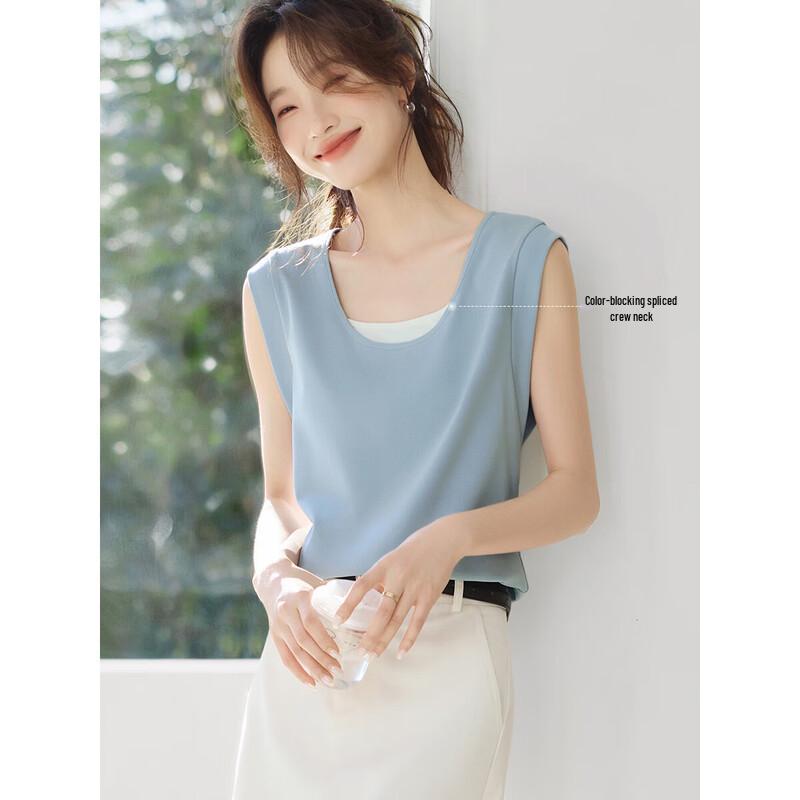 Mohan Yimei Women s Slim-Fit Patchwork Short Sleeve T-Shirt S