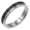 Quatre Half Black Ring K18 White Gold #7.2(US Size) 4.5g Women Used