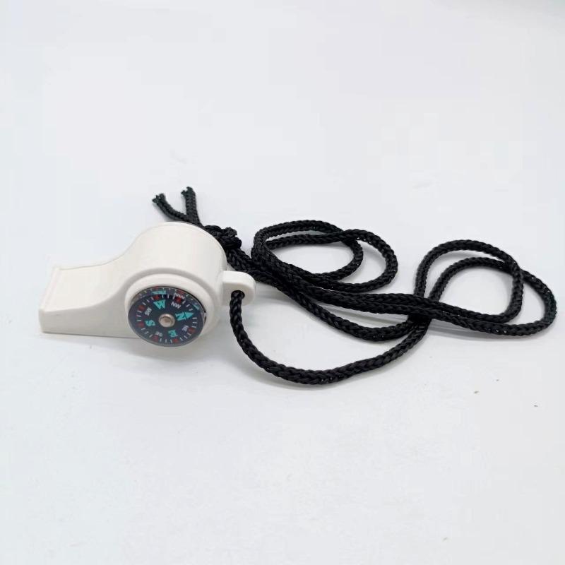 3pcs Outdoor Multifunctional Three-in-one Whistle Life-saving Whistle with Compass Thermometer Competition Referee Whistle