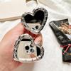 Creative Metal Heart-shaped Mirror Sticker Phone Case Airbag Bracket Back Extendable Portable Touch Up Niche