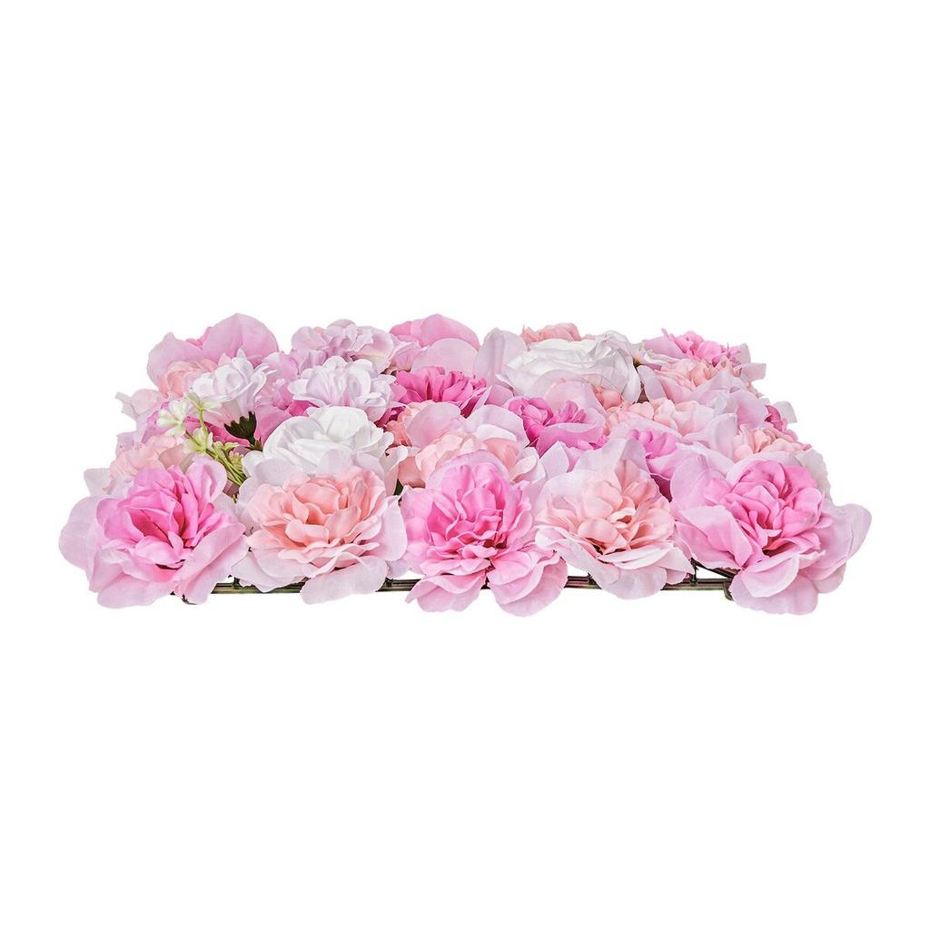 3D Flower Wall Panel 12 PCS 15x15 in Artificial Floral Mat for Wedding