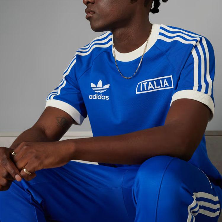 Adidas Originals Adicolor Classics 3-Stripes Football Sports Short Sleeve T-Shirt Men Tops Blue IU2123