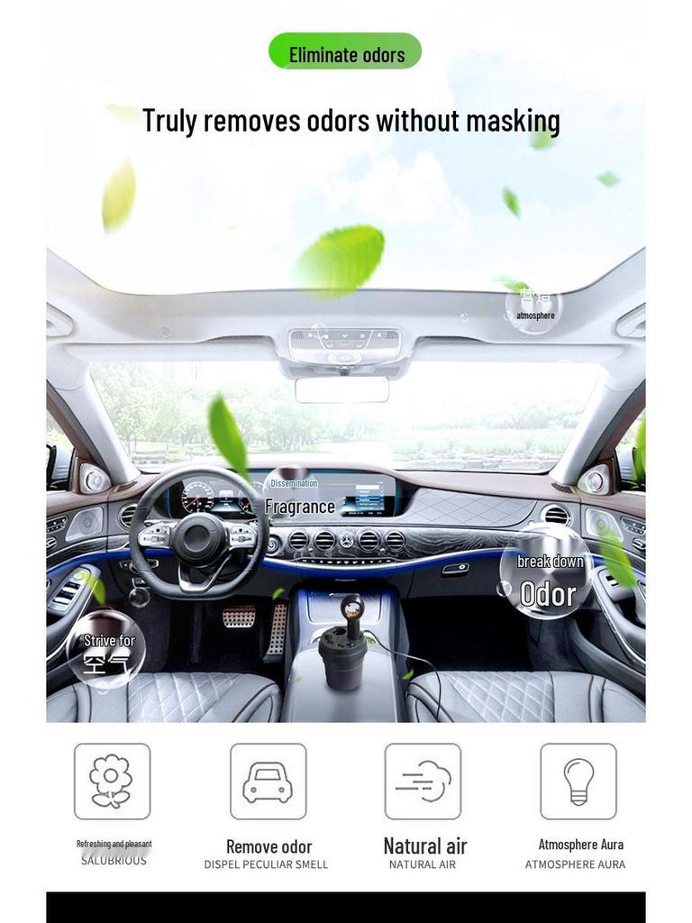 Wireless Portable Mini Car Ionizer Air Purifier & Cigarette Lighter