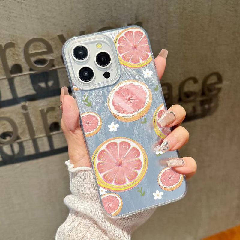 

Чехол для телефона с принтом черники и грейпфрута и блестками в виде перьев для iPhone 16 Pro 15 Pro Max 14 13 12 11, тонкий, с мягким краем, ударопрочный, сверкающий, жесткий чехол для задней панели из поликарбоната iPhone 11 светло-розовый