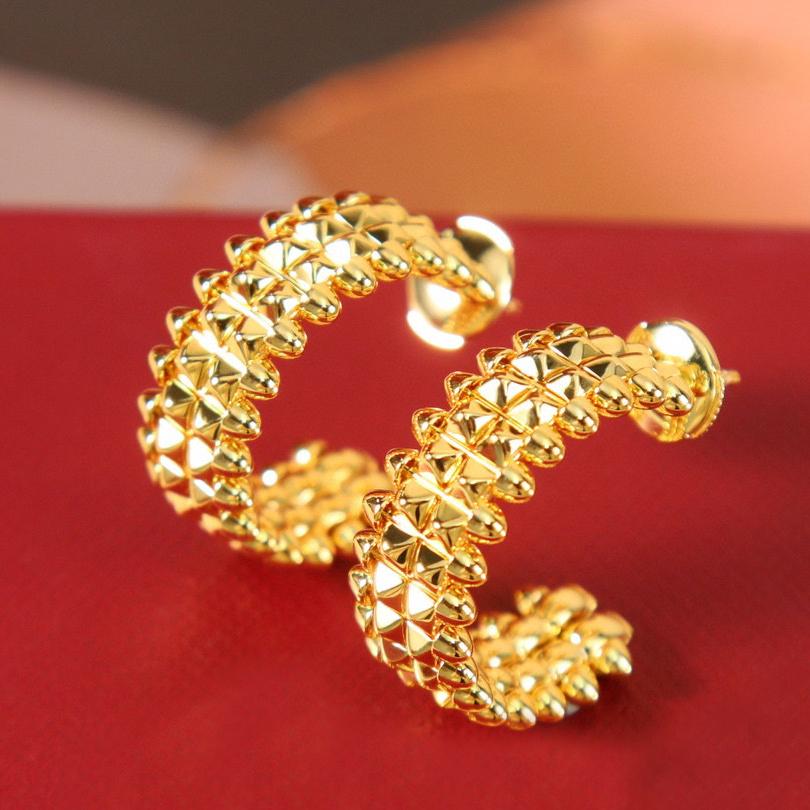 

Винтажные серьги популярного бренда для женщин, серьги-пули изысканного качества, роскошные ювелирные изделия, дизайнерская мода, золотые женские серьги золотистый