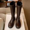 Internet Celebrity Style Winter New Long Knight Boots Comfortable Round Head Breathable  Small Thick Bottom Heightening Boots