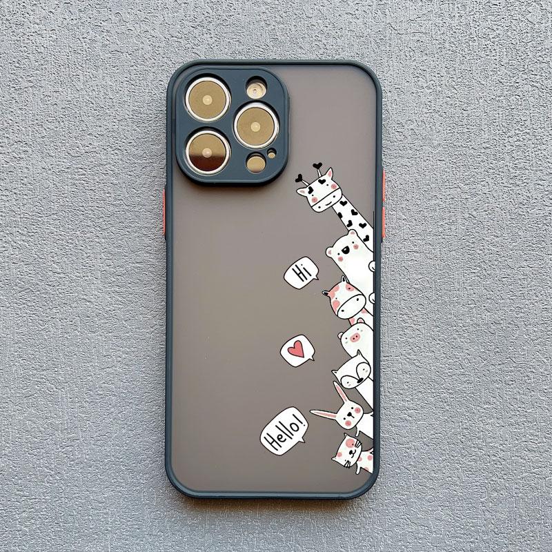 Cute Funny Cartoon Cat Phone Case for iPhone 15 14 Pro Max Plus 13 12 11 Pro Max Mini XS XR X 8 7 Plus SE2 Shockproof Back Cover