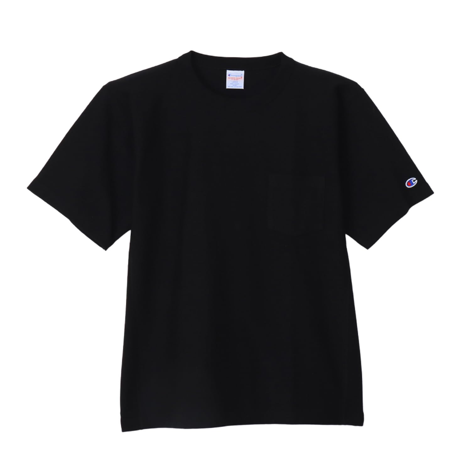 

Champion Short Sleeve Crew Cotton USA Reverse Garment Short Sleeve Pocket Size M T-Shirt, Neck, 100% 9.4oz Weave® Wash, T-Shirt, Men s, Black, чёрный