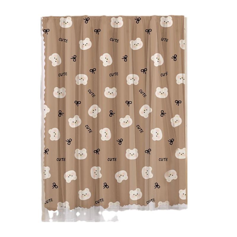 No Punching Velcro Blackout Curtains Pasted Dormitory Bay Windows Opaque Rental Gauze Finished Products