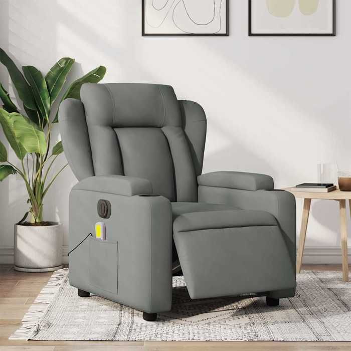 VidaXL Electric Massage Recliner Dark Grey Fabric 3204471