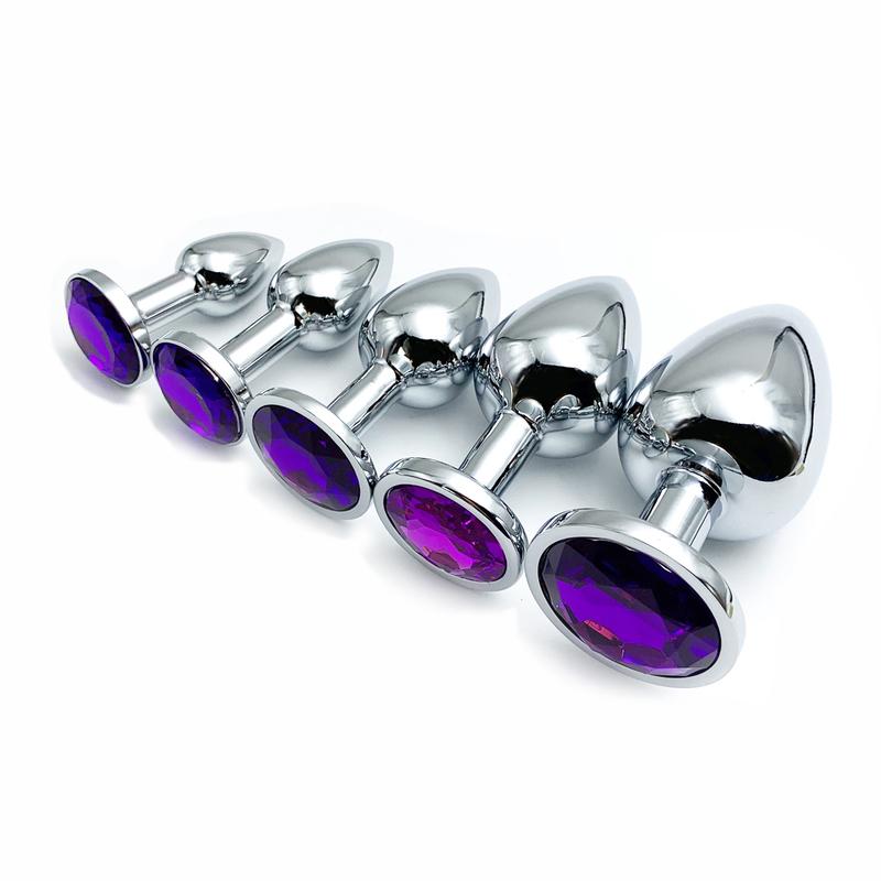 Gioiello Plug Anale in Metallo Base da Principiante a Esperto 5 Misure Butt Plug, Giocattoli per Adulti Coda Dildo Femminile/Maschile Giocattoli Sessuali Coppie Gioco per Adulti
