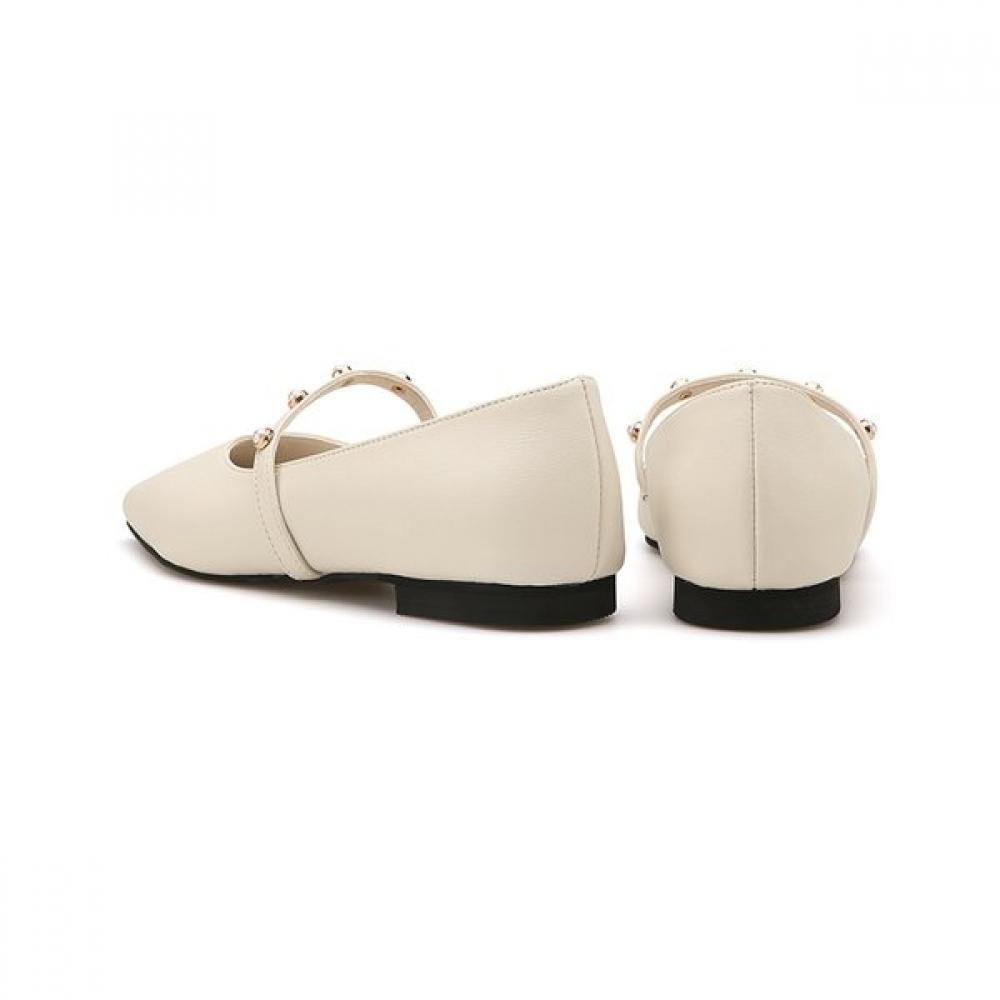 Misope Women Pearl Decor Flat Shoes 1.5cm 012235703