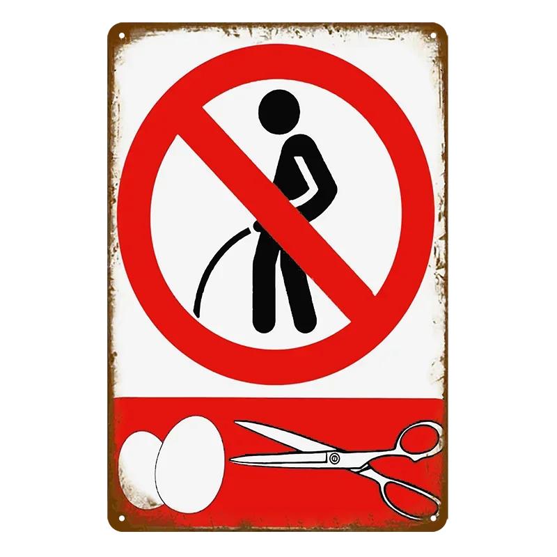 Vintage Toilet Sign Funny Metal Tin Sign Plaque WC Lavatory Toilettes Wall Art Bar Club Bathroom Restroom Toilet Wall Decoration