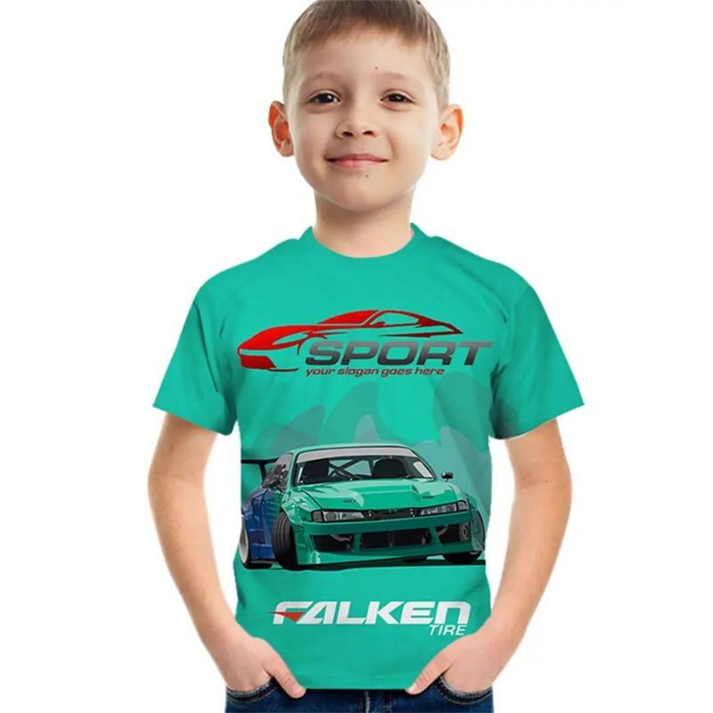 

Гоночный костюм для гонок на мотоциклах Футболка для детей Футболки для мальчиков и девочек Футболка с 3D-принтом Детский подарок на день рождения Повседневная детская одежда 100