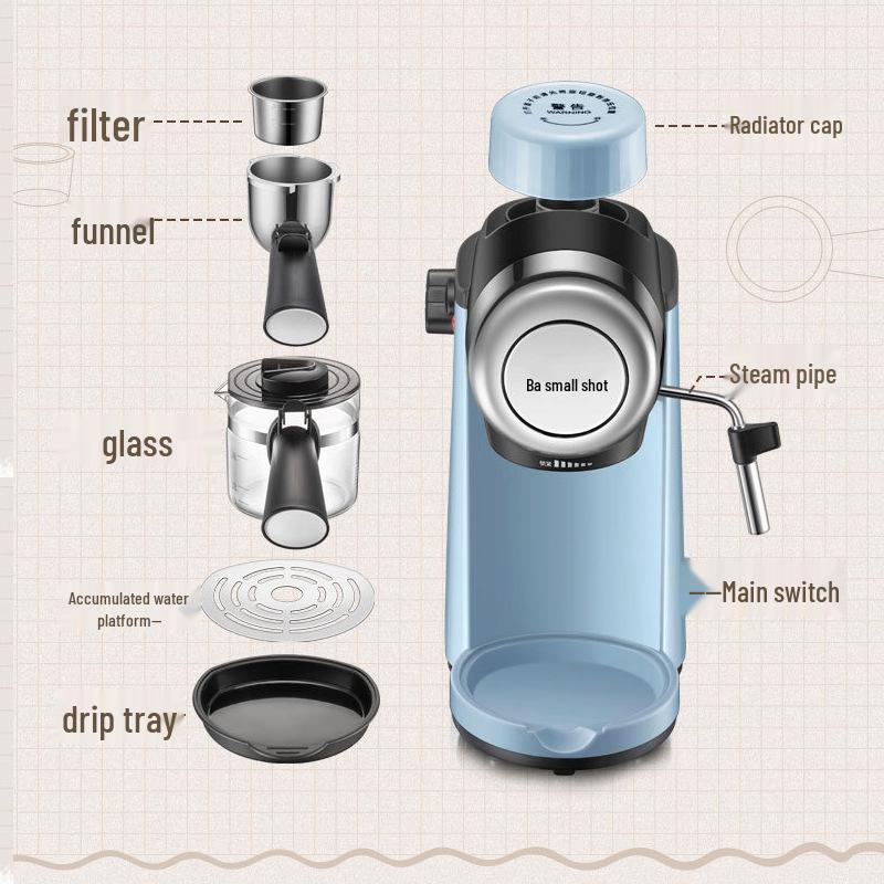 Bear KFJ-A02N1 Espresso Machine: Fully Automatic High-Pressure Coffee Maker for Home & Commercial Use