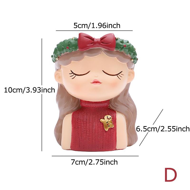 

Cute Cartoon Girl Resin Flower Pot Desktop Landscape Potted Plant Vase Garden Succulent Container for Office Decor
