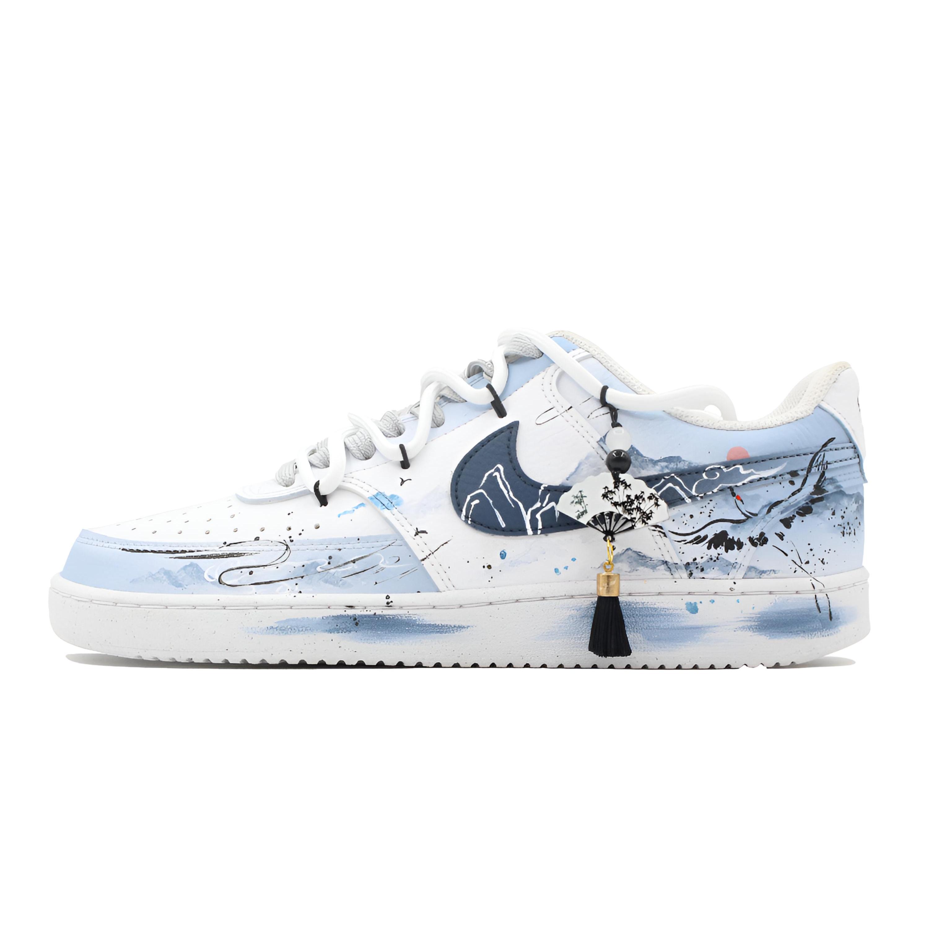 

Nike Court Vision 1 White Crane Seeking Wind Leather Slip Resistant Abrasion Resistant Low top Skateboard Shoes Unisex DH2987-101(Team283-) 42