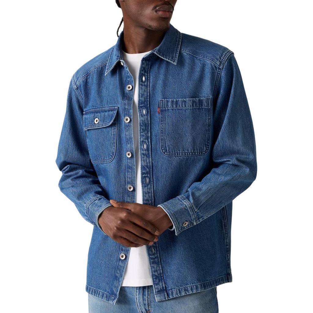 Levis Vintage Loose Simple Button Denim Long Sleeve Shirt Men Shirts 003NW-0000