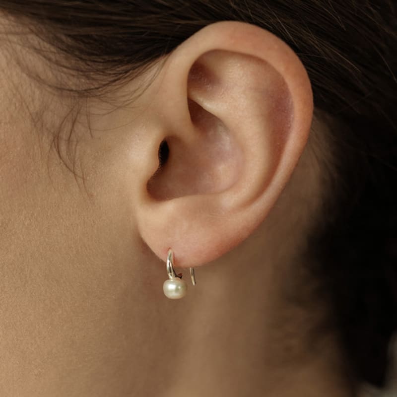 

HAS HON017 Flat pearl hook Earrings NONE