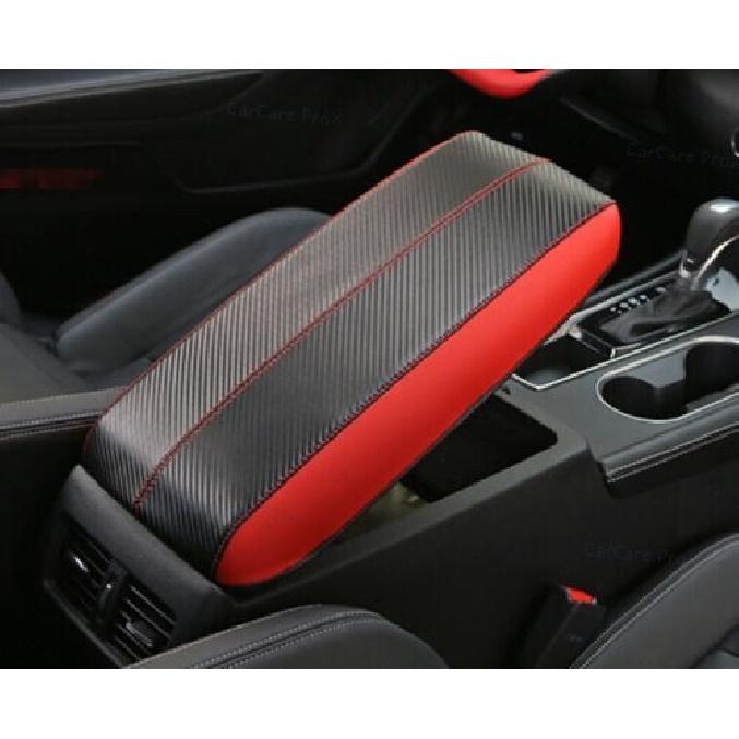 Armrest Box Cover Leather Car Middle Console Black-Red For Nissan Altima -23