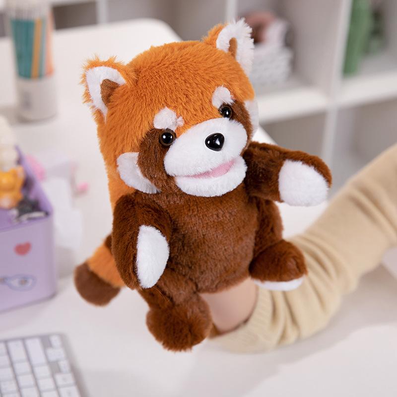 Cartoon Animal Hand Puppet Parent-child Game Doll Giraffe Fox Cow Dog Pig Tiger Lion Appease Toys Birthday Gifts For Children